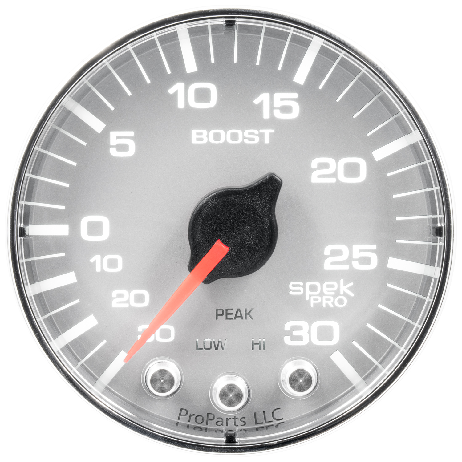 AUTOMETER Vacuum/Boost Gauge 2 1/16", 30Inhg-30PSI, Stepper Mtr W/Pk & Wrn,Slvr/Chrome, Spek - Image 2
