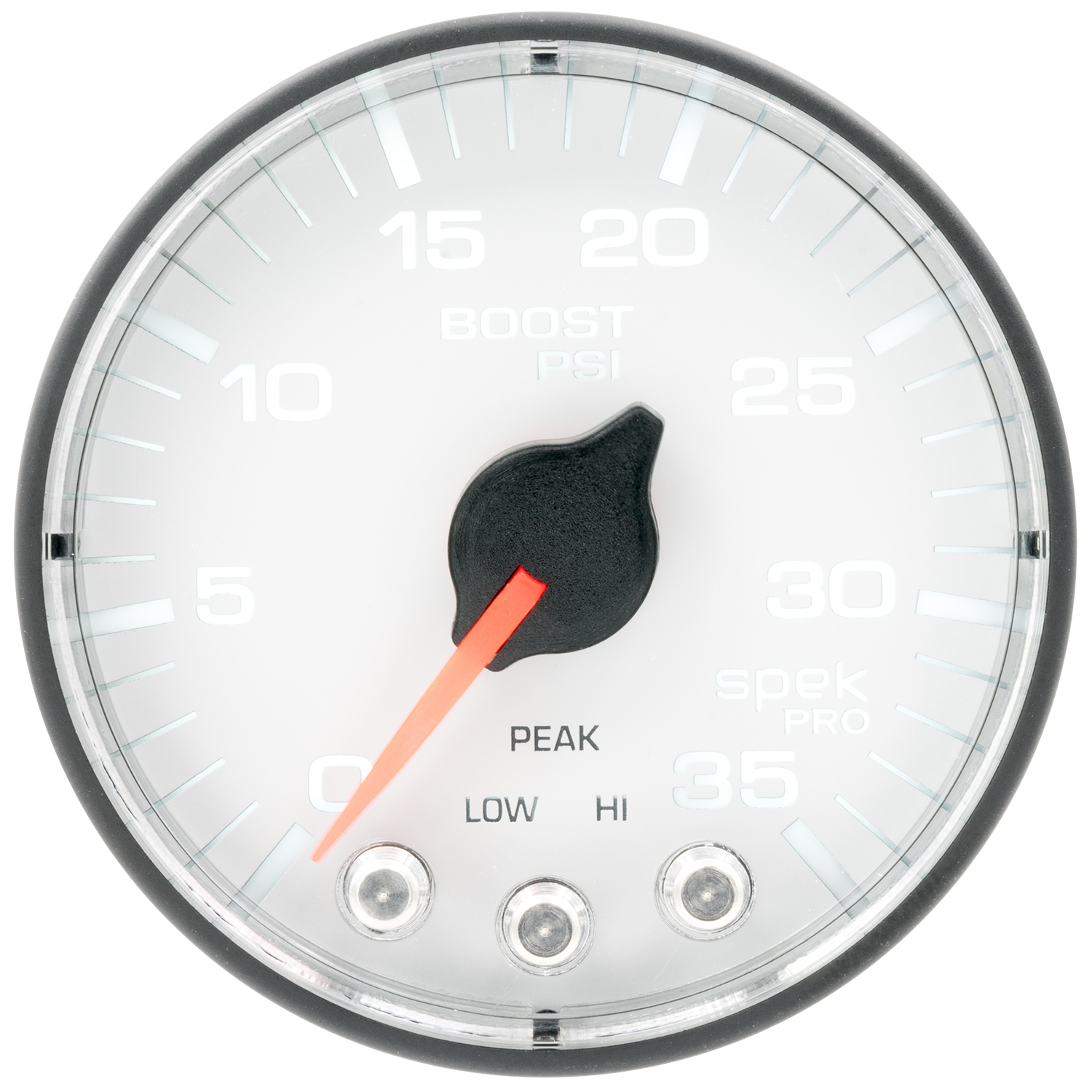 AUTOMETER Boost Gauge 2 1/16", 35PSI, Stepper Motor W/Peak & Warn, White/Black, Spek-Pro - Image 2