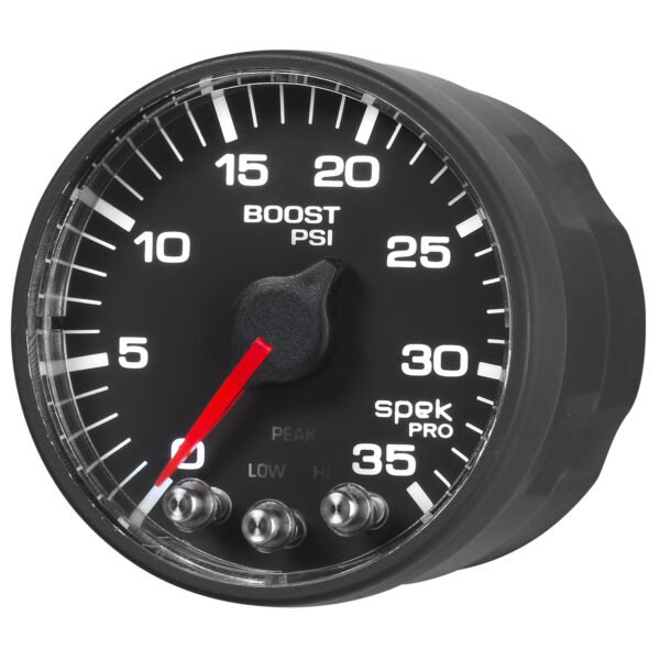 AUTOMETER Boost Gauge 2 1/16", 35PSI, Stepper Motor W/Peak & Warn, Black/Black, Spek-Pro - Image 3