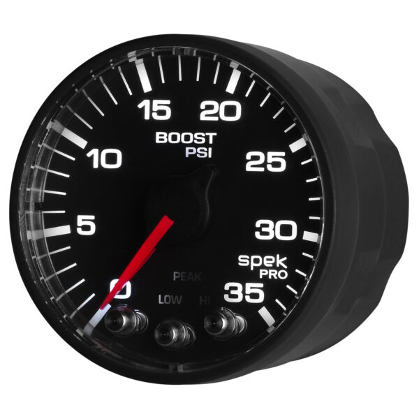 AUTOMETER Boost Gauge 2 1/16", 35PSI, Stepper Motor W/Peak & Warn, Black/Black, Spek-Pro - Image 4