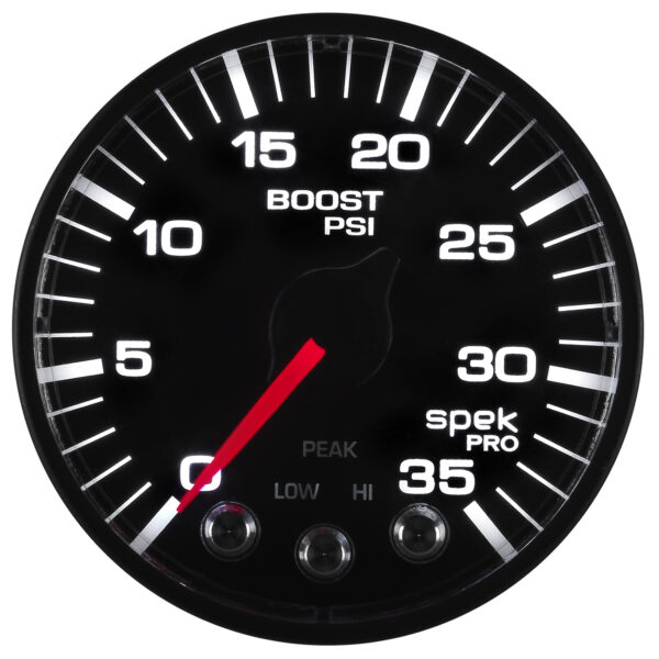AUTOMETER Boost Gauge 2 1/16", 35PSI, Stepper Motor W/Peak & Warn, Black/Black, Spek-Pro - Image 5