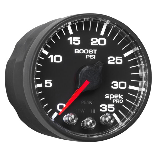 AUTOMETER Boost Gauge 2 1/16", 35PSI, Stepper Motor W/Peak & Warn, Black/Black, Spek-Pro - Image 6