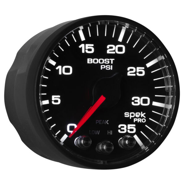 AUTOMETER Boost Gauge 2 1/16", 35PSI, Stepper Motor W/Peak & Warn, Black/Black, Spek-Pro - Image 7