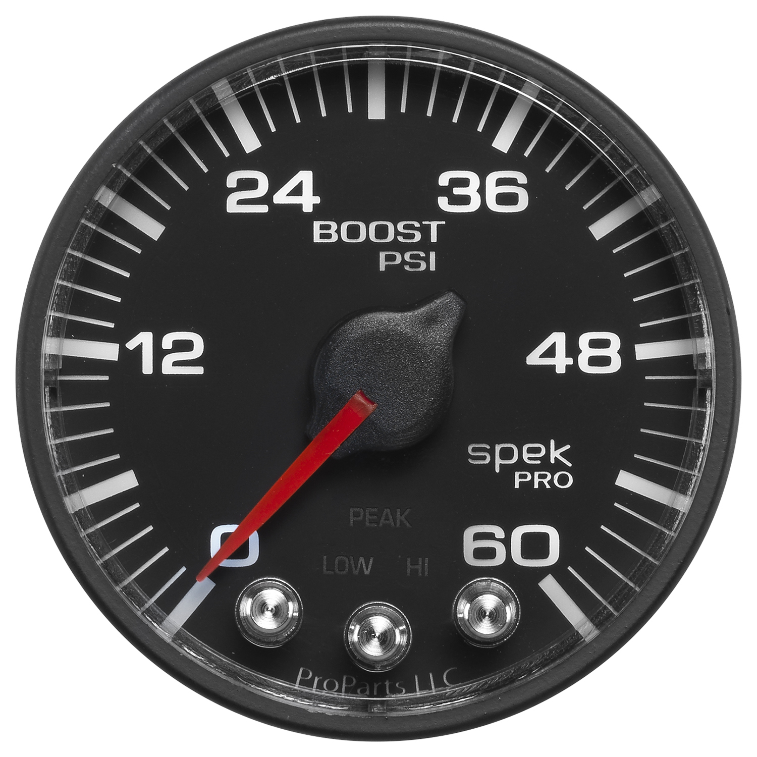 AUTOMETER Boost Gauge 2 1/16", 60PSI, Stepper Motor W/Peak & Warn, Black/Black, Spek-Pro - Image 2