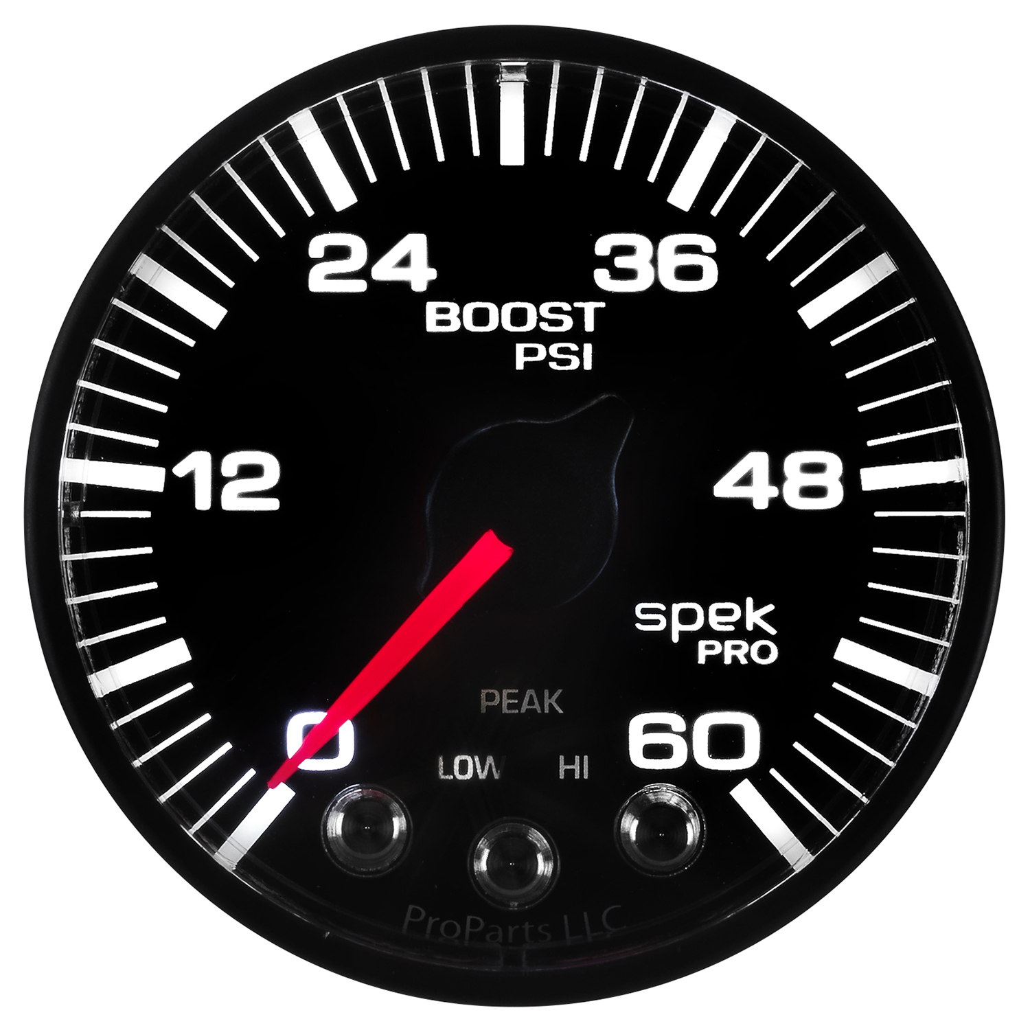 AUTOMETER Boost Gauge 2 1/16", 60PSI, Stepper Motor W/Peak & Warn, Black/Black, Spek-Pro - Image 5