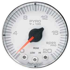 AUTOMETER EGT Pyrometer Gauge 2 1/16", 2000°f, Stepper Motor W/Peak & Warn, Wht/Chrm, Spek