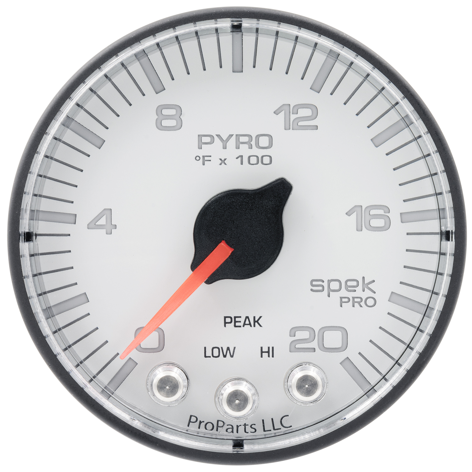 AUTOMETER EGT Pyrometer Gauge 2 1/16", 2000°f, Stepper Motor W/Peak & Warn, Wht/Black, Spek
