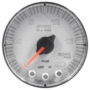AUTOMETER EGT Pyrometer Gauge 2 1/16", 2000°f, Stepper Motor W/Peak & Wrn, Slvr/Chrm, Spek