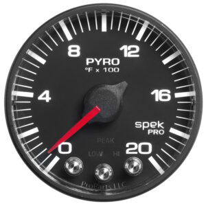 AUTOMETER EGT Pyrometer Gauge 2 1/16", 2000°f, Stepper Motor W/Peak & Warn, Black/Black, Spek