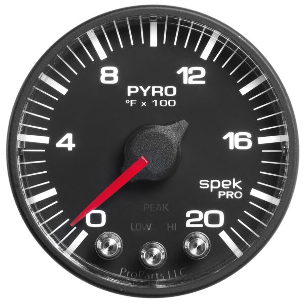AUTOMETER EGT Pyrometer Gauge 2 1/16", 2000°f, Stepper Motor W/Peak & Warn, Black/Black, Spek