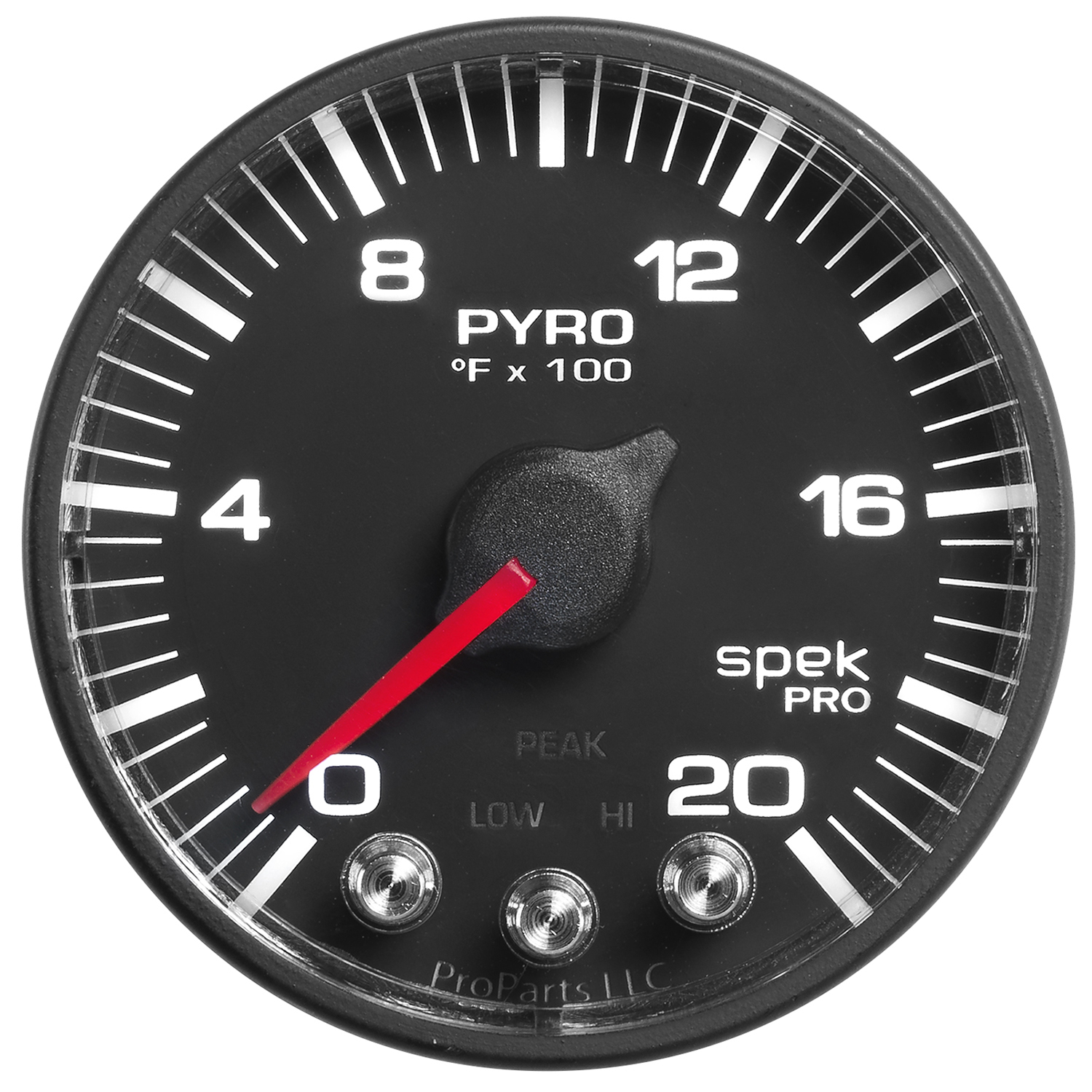AUTOMETER EGT Pyrometer Gauge 2 1/16", 2000°f, Stepper Motor W/Peak & Warn, Black/Black, Spek