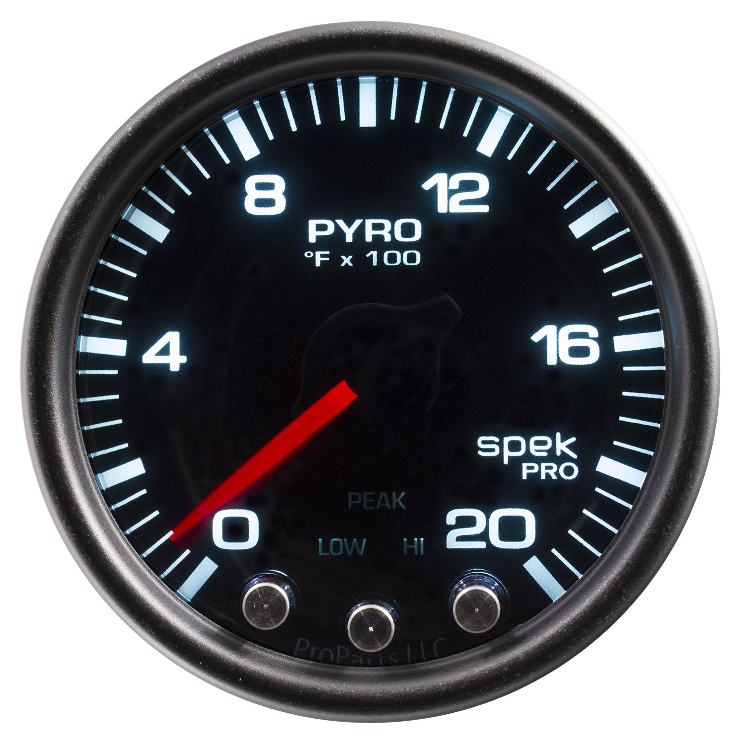 AUTOMETER EGT Pyrometer Gauge 2 1/16", 2000°f, Stepper Motor W/Peak & Wrn, Bk/Smk/Bk, Spek
