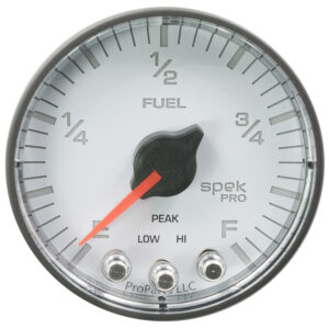 AUTOMETER Fuel Level Gauge 2 1/16", 0-270° Programmable, Wht/Black, Spek-Pro