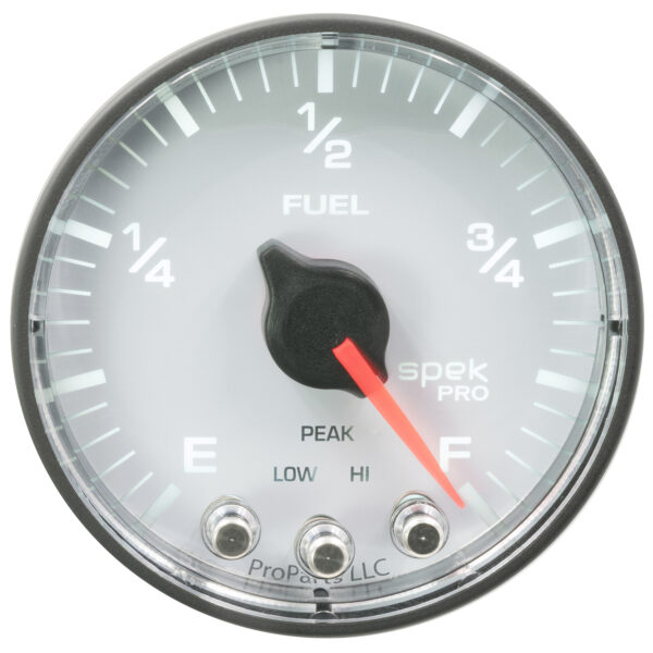 AUTOMETER Fuel Level Gauge 2 1/16", 0-270° Programmable, Wht/Black, Spek-Pro - Image 2
