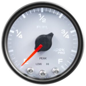AUTOMETER Fuel Level Gauge 2 1/16", 0-270° Programmable, Wht/Black, Spek-Pro