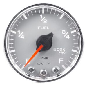 AUTOMETER Fuel Level Gauge 2 1/16", 0-270° Programmable, Slvr/Chrm, Spek-Pro