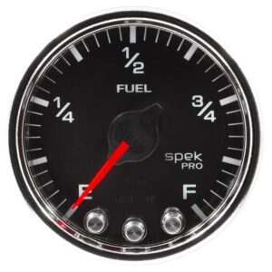 AUTOMETER Fuel Level Gauge 2 1/16", 0-270° Programmable, Black/Chrm, Spek-Pro