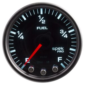 AUTOMETER Fuel Level Gauge 2 1/16", 0-270° Programmable, Black/Smoke/Black, Spek-Pro