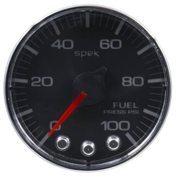 AUTOMETER Fuel Pressure Gauge 2 1/16", 100PSI, Stepper Motor W/Peak & Warn, Black/Chrm, Spek - Image 2