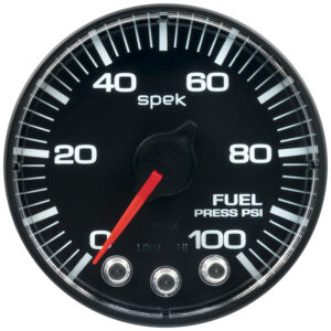 AUTOMETER Fuel Pressure Gauge 2 1/16", 100PSI, Stepper Motor W/Peak & Warn, Black/Black, Spek