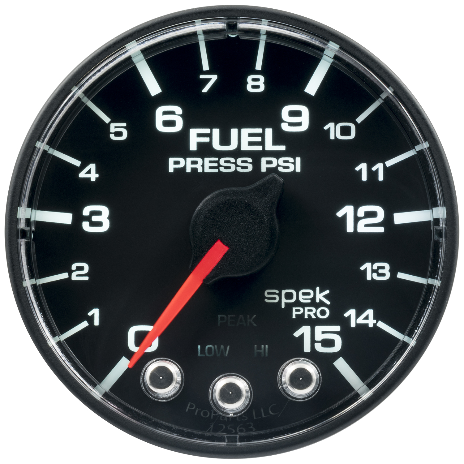 AUTOMETER Fuel Pressure Gauge 2 1/16", 15PSI, Stepper Motor W/Peak & Warn, Black/Black, Spek
