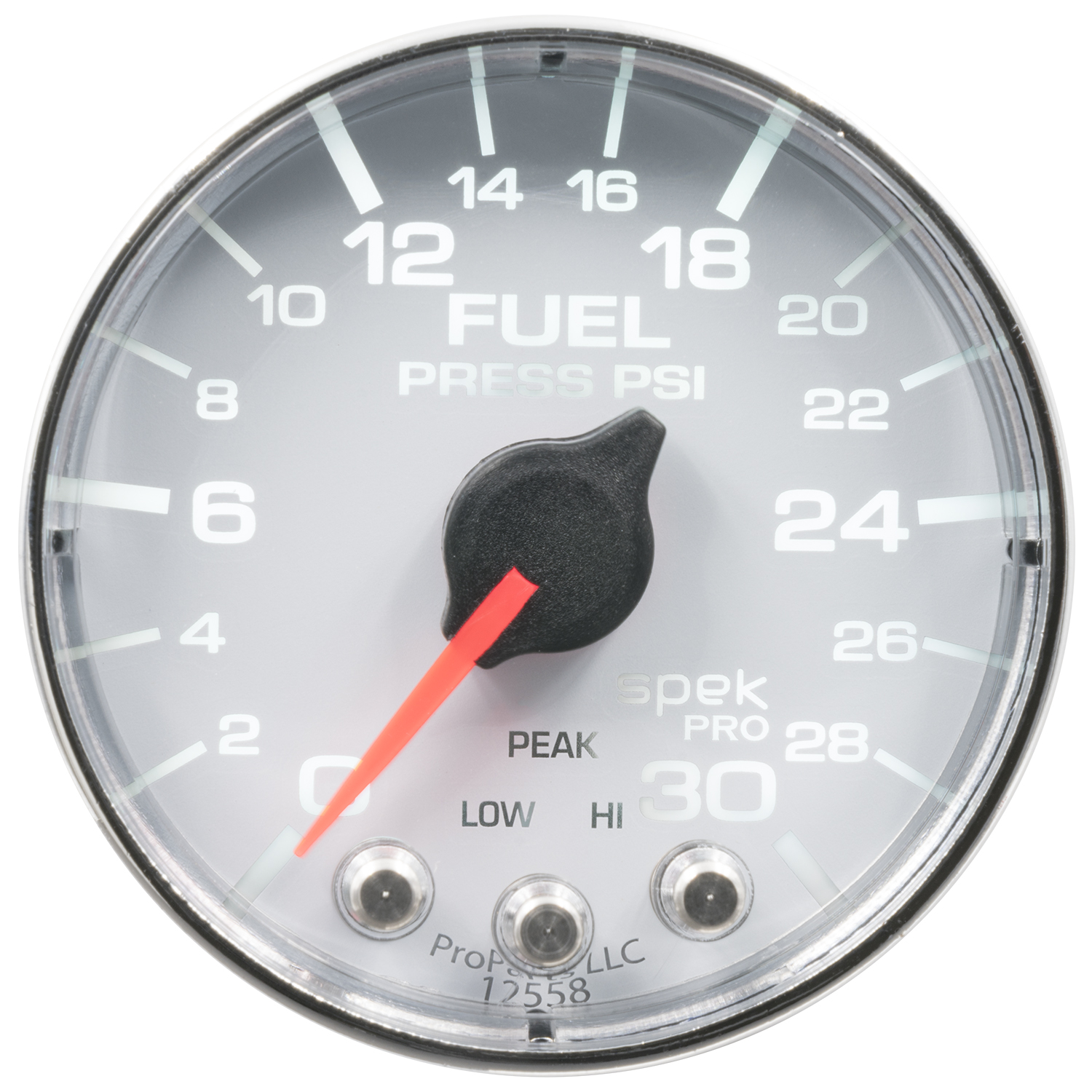 AUTOMETER Fuel Pressure Gauge 2 1/16", 30PSI, Stepper Motor W/Peak & Warn, Wht/Chrm, Spek - Image 2