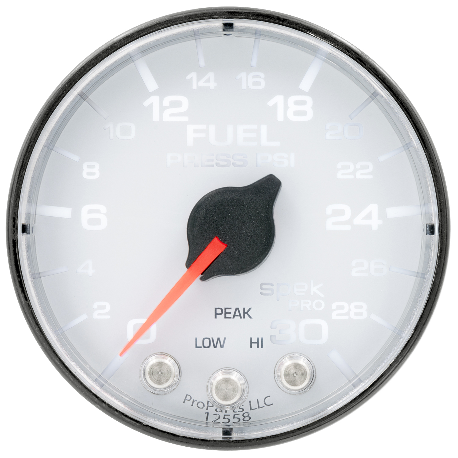AUTOMETER Fuel Pressure Gauge 2 1/16", 30PSI, Stepper Motor W/Peak & Warn, Wht/Black, Spek - Image 2