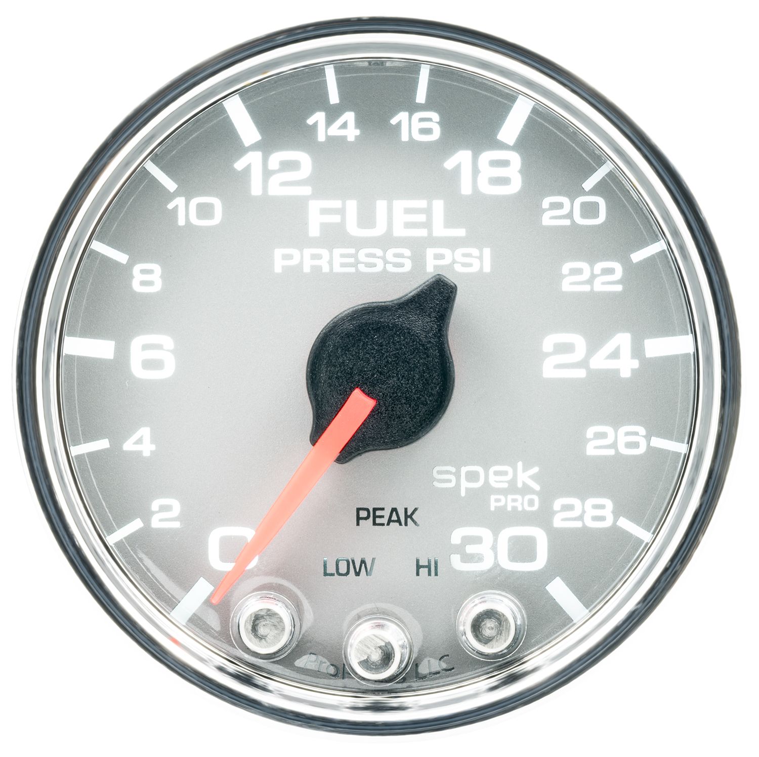 AUTOMETER Fuel Pressure Gauge 2 1/16", 30PSI, Stepper Motor W/Peak & Warn, Slvr/Chrm, Spek