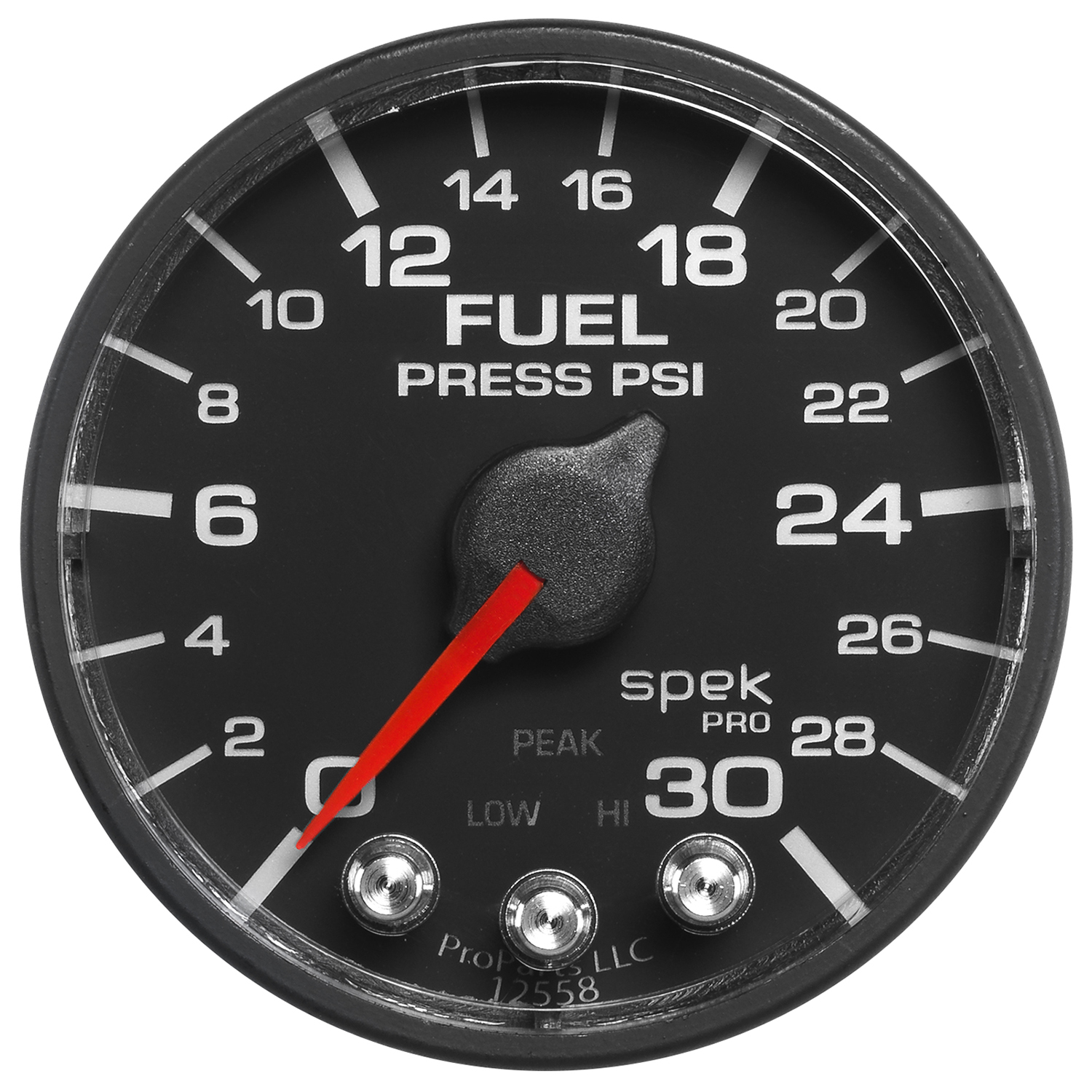AUTOMETER Fuel Pressure Gauge 2 1/16", 30PSI, Stepper Motor W/Peak & Warn, Black/Black, Spek - Image 2