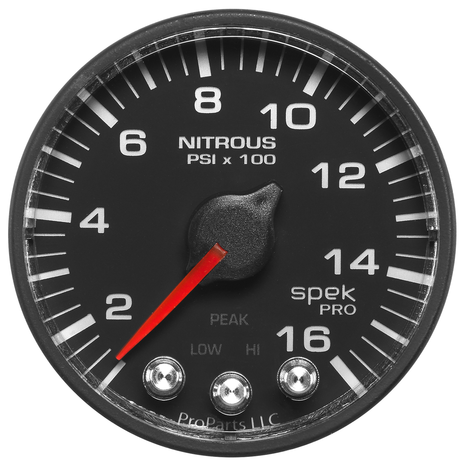 AUTOMETER Nitrous Pressure Gauge 2 1/16", 1600PSI, Stepper Motor W/Pk & Wrn, Black/Black, Spek - Image 2