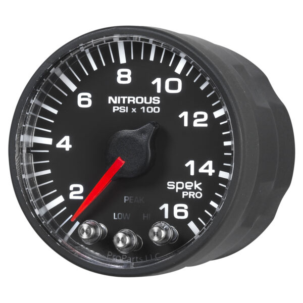 AUTOMETER Nitrous Pressure Gauge 2 1/16", 1600PSI, Stepper Motor W/Pk & Wrn, Black/Black, Spek - Image 3