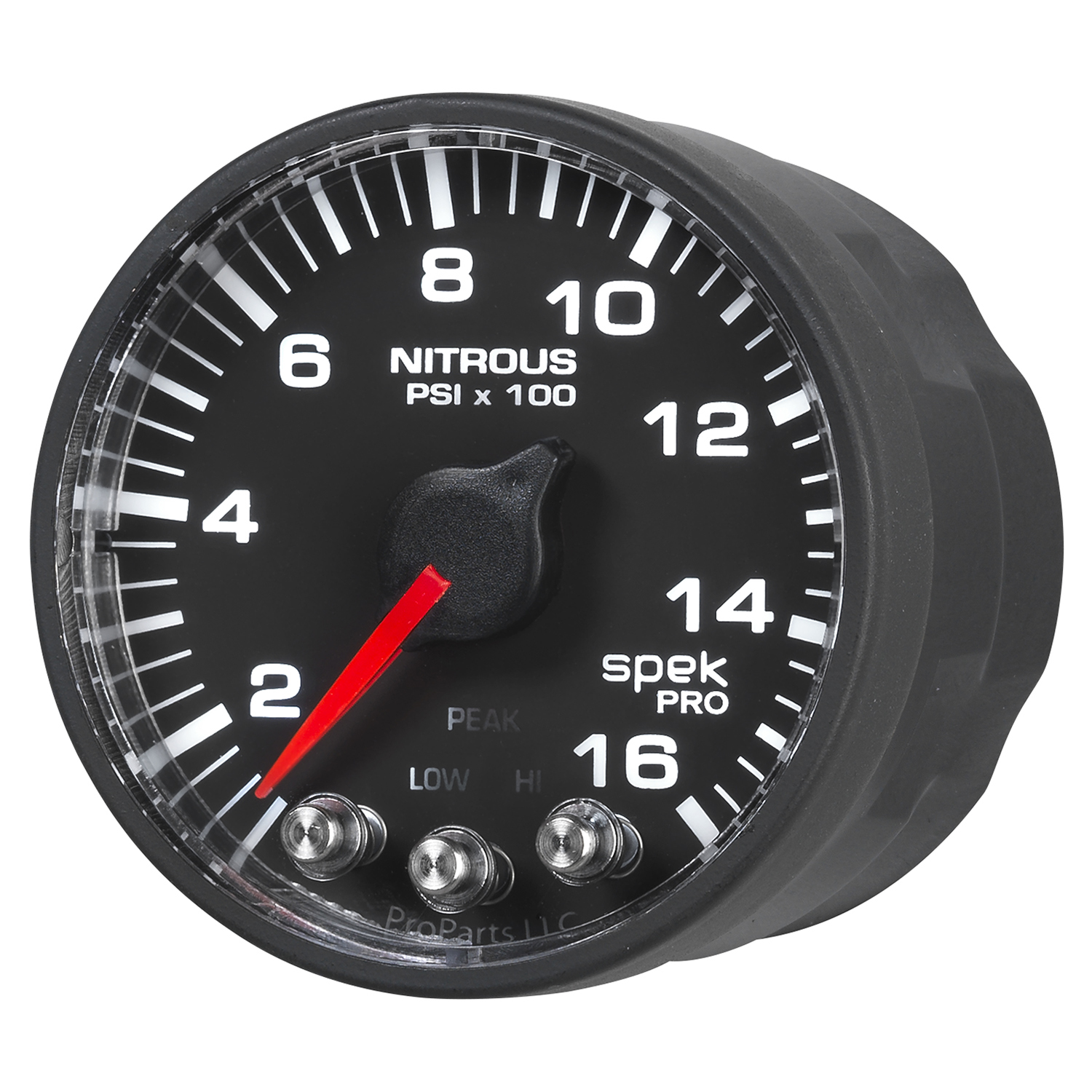 AUTOMETER Nitrous Pressure Gauge 2 1/16", 1600PSI, Stepper Motor W/Pk & Wrn, Black/Black, Spek - Image 3