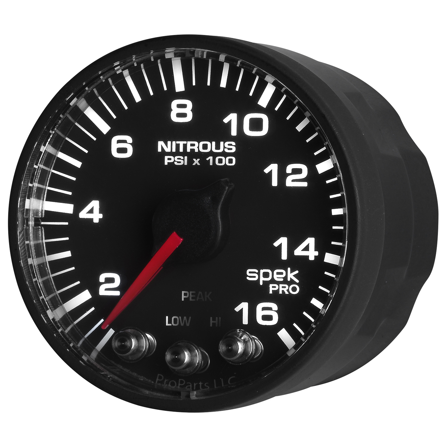 AUTOMETER Nitrous Pressure Gauge 2 1/16", 1600PSI, Stepper Motor W/Pk & Wrn, Black/Black, Spek - Image 4