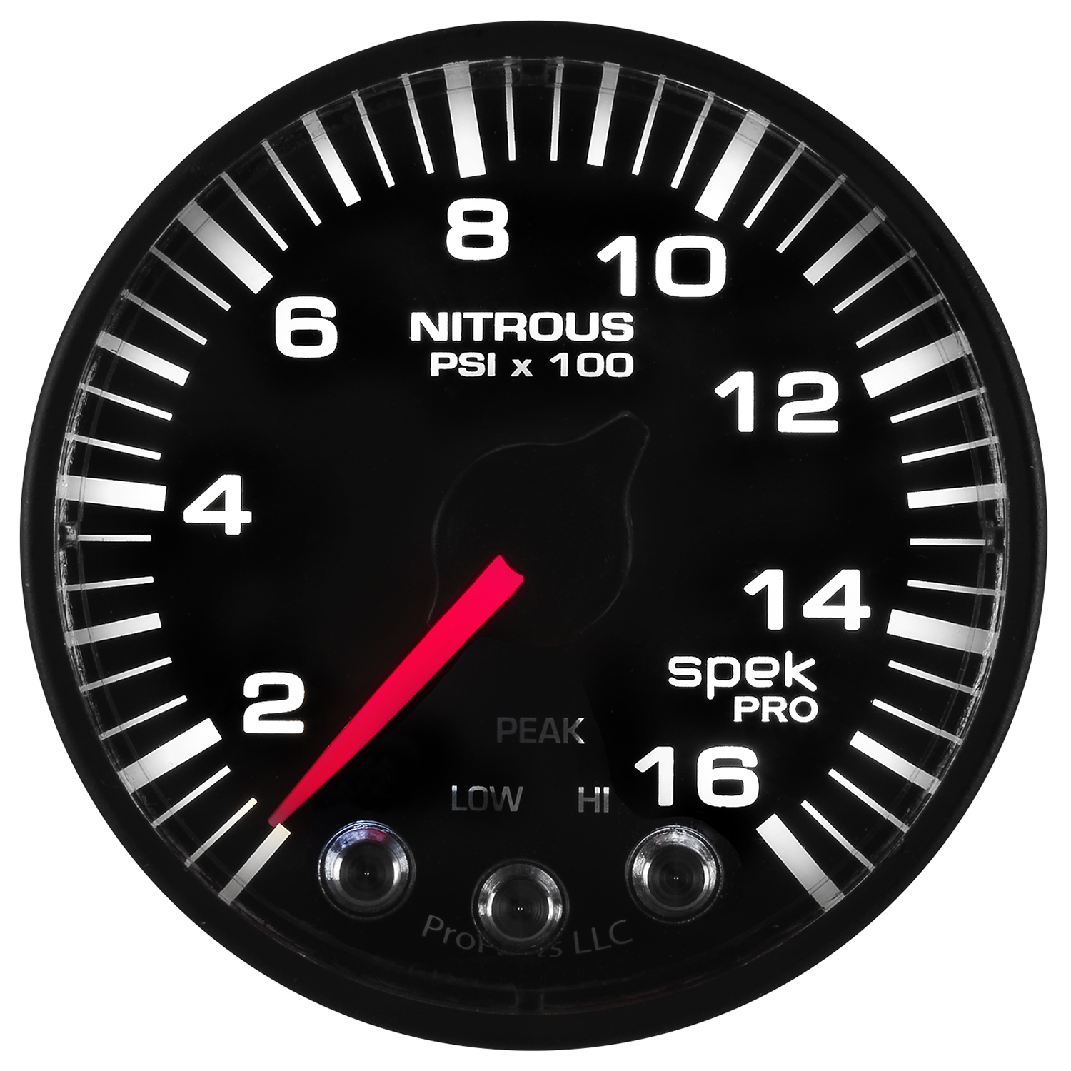 AUTOMETER Nitrous Pressure Gauge 2 1/16", 1600PSI, Stepper Motor W/Pk & Wrn, Black/Black, Spek - Image 5