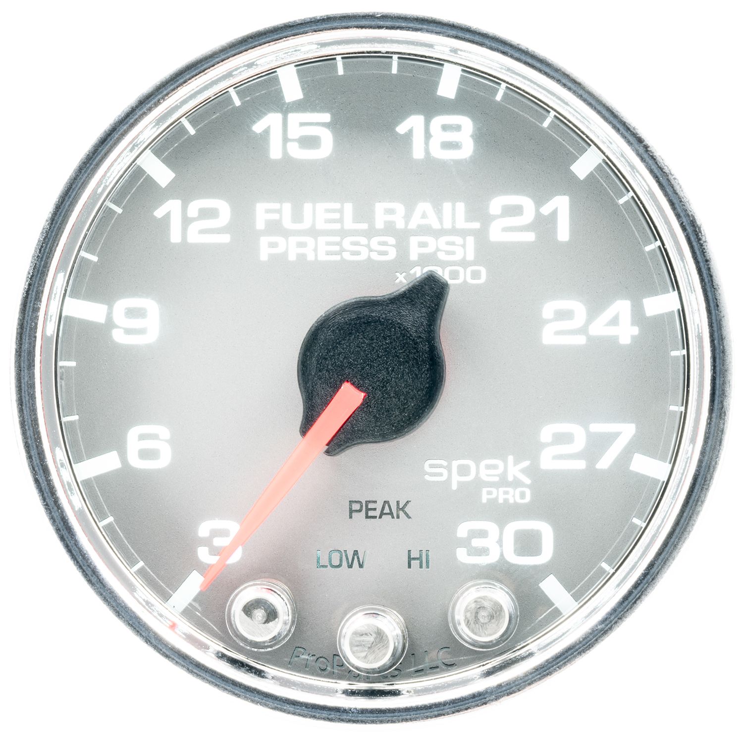 AUTOMETER Rail Pressure Gauge 2 1/16", 30Kpsi, Stepper Motor W/Peak & Warn, Slvr/Chrm, Spek