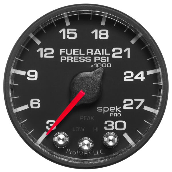 AUTOMETER Rail Pressure Gauge 2 1/16", 30Kpsi, Stepper Motor W/Peak & Warn, Black/Black, Spek - Image 2