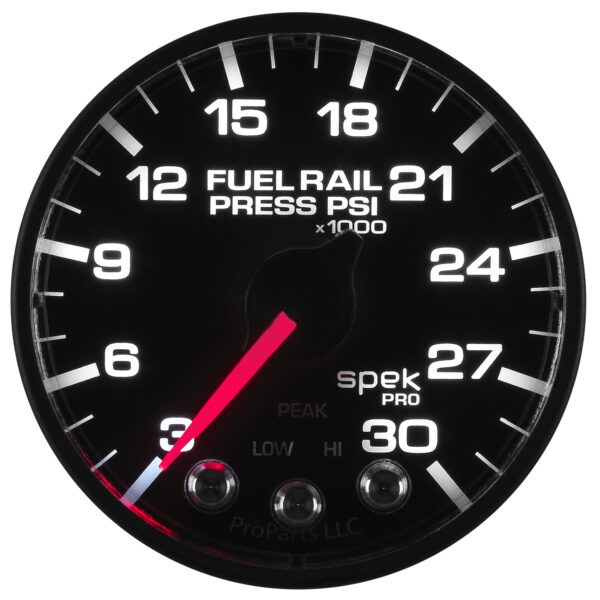 AUTOMETER Rail Pressure Gauge 2 1/16", 30Kpsi, Stepper Motor W/Peak & Warn, Black/Black, Spek - Image 5