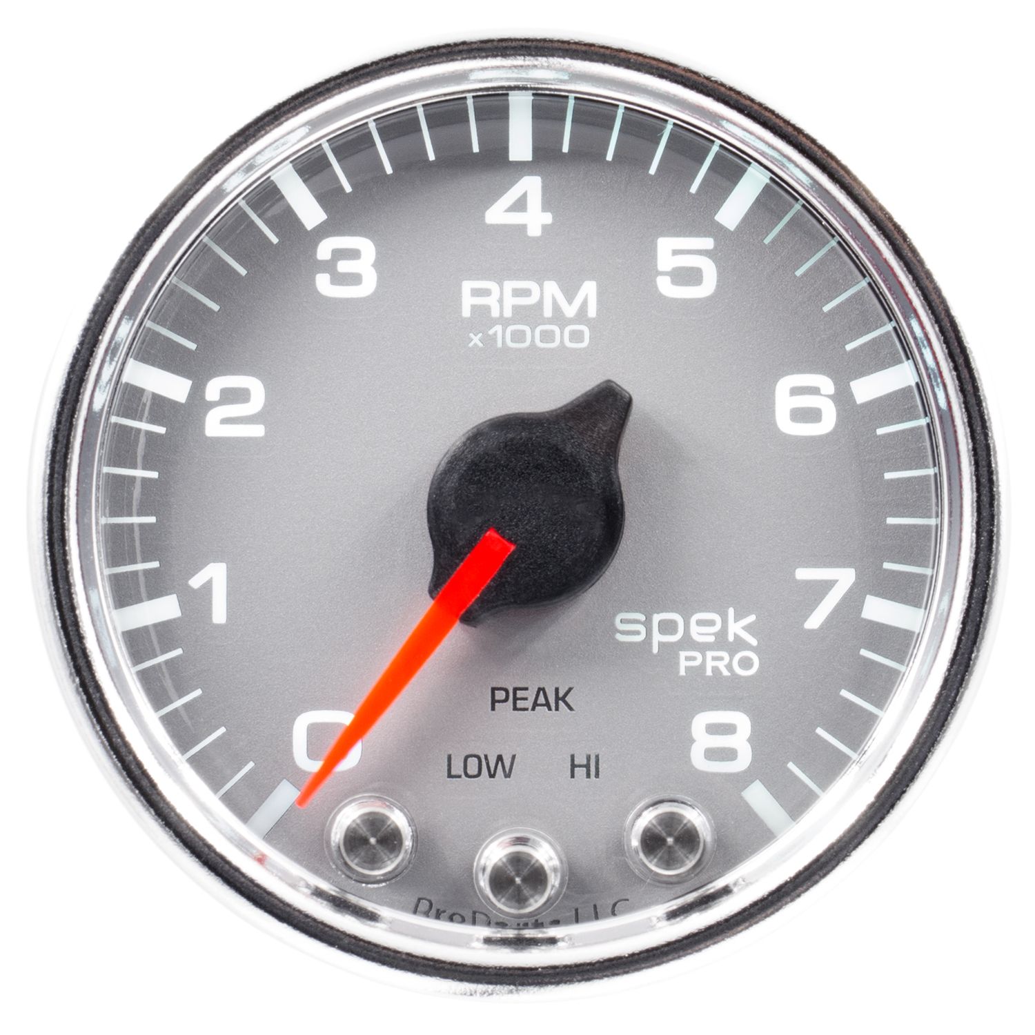 AUTOMETER Tachometer Gauge 2 1/16", 8K RPM, W/ Shift Light & Peak Mem, Slvr/Chrm, Spek-Pro