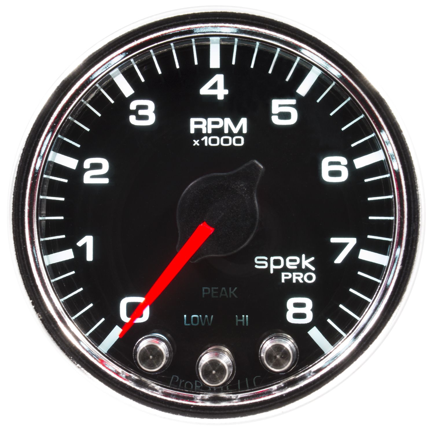 AUTOMETER Tachometer Gauge 2 1/16", 8K RPM, W/ Shift Light & Peak Mem, Black/Chrm, Spek-Pro