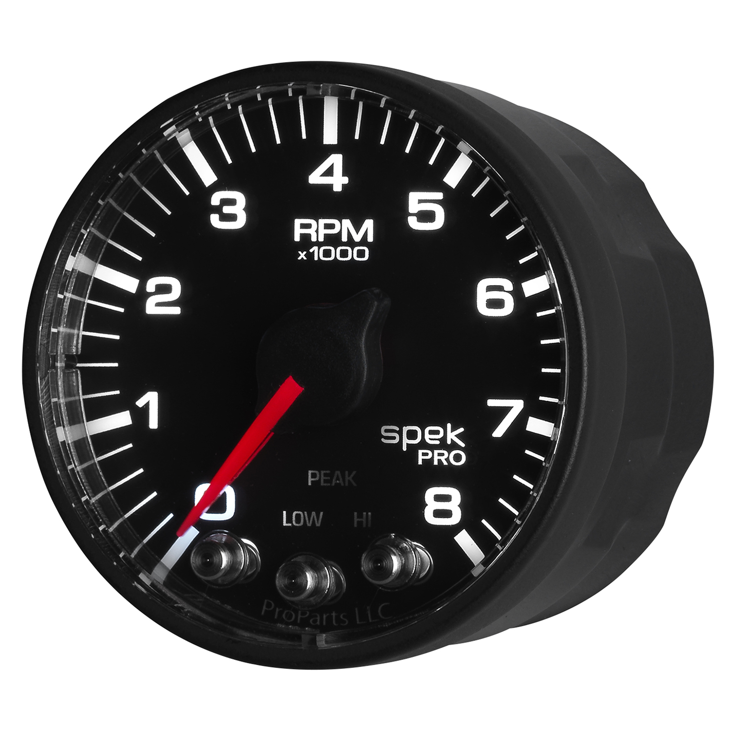 AUTOMETER Tachometer Gauge 2 1/16", 8K RPM, W/ Shift Light & Peak Mem, Black/Black, Spek-Pro - Image 4