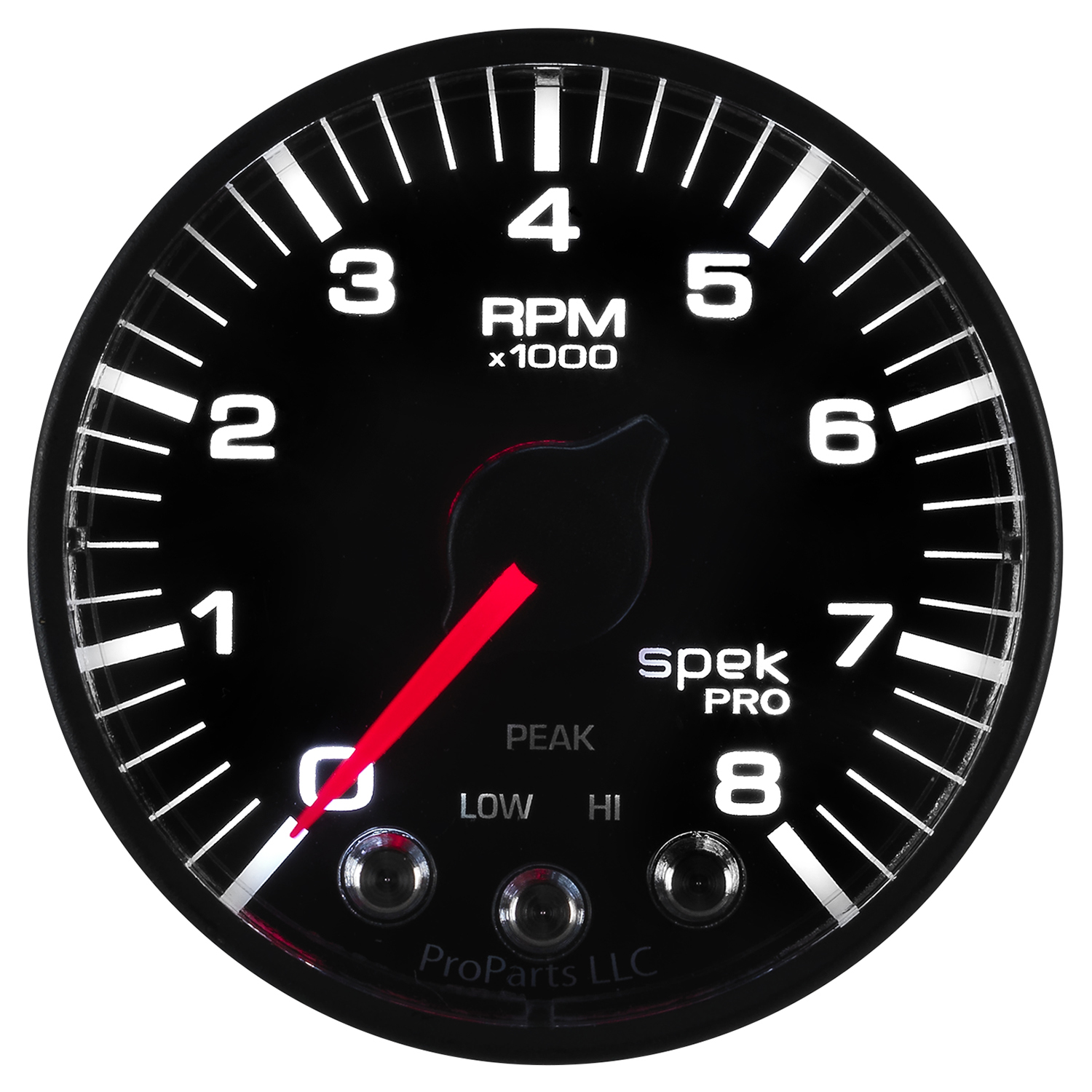 AUTOMETER Tachometer Gauge 2 1/16", 8K RPM, W/ Shift Light & Peak Mem, Black/Black, Spek-Pro - Image 5