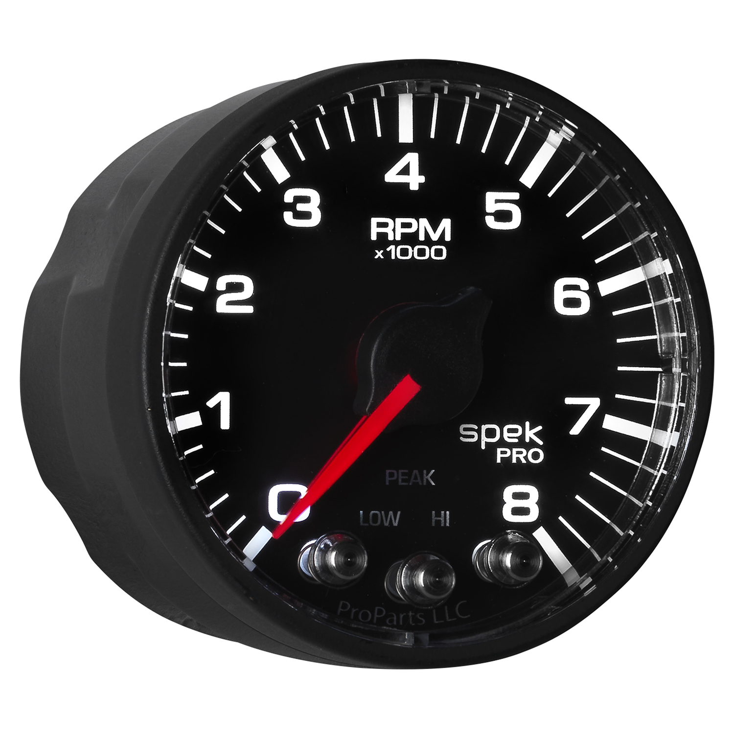 AUTOMETER Tachometer Gauge 2 1/16", 8K RPM, W/ Shift Light & Peak Mem, Black/Black, Spek-Pro - Image 7