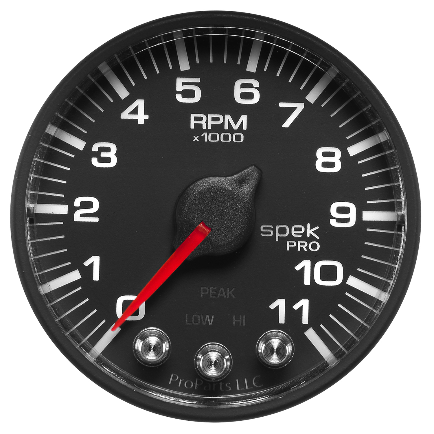 AUTOMETER Tachometer Gauge 2 1/16", 11K RPM, W/ Shift Light & Peak Mem, Black/Black, Spek-Pro - Image 2