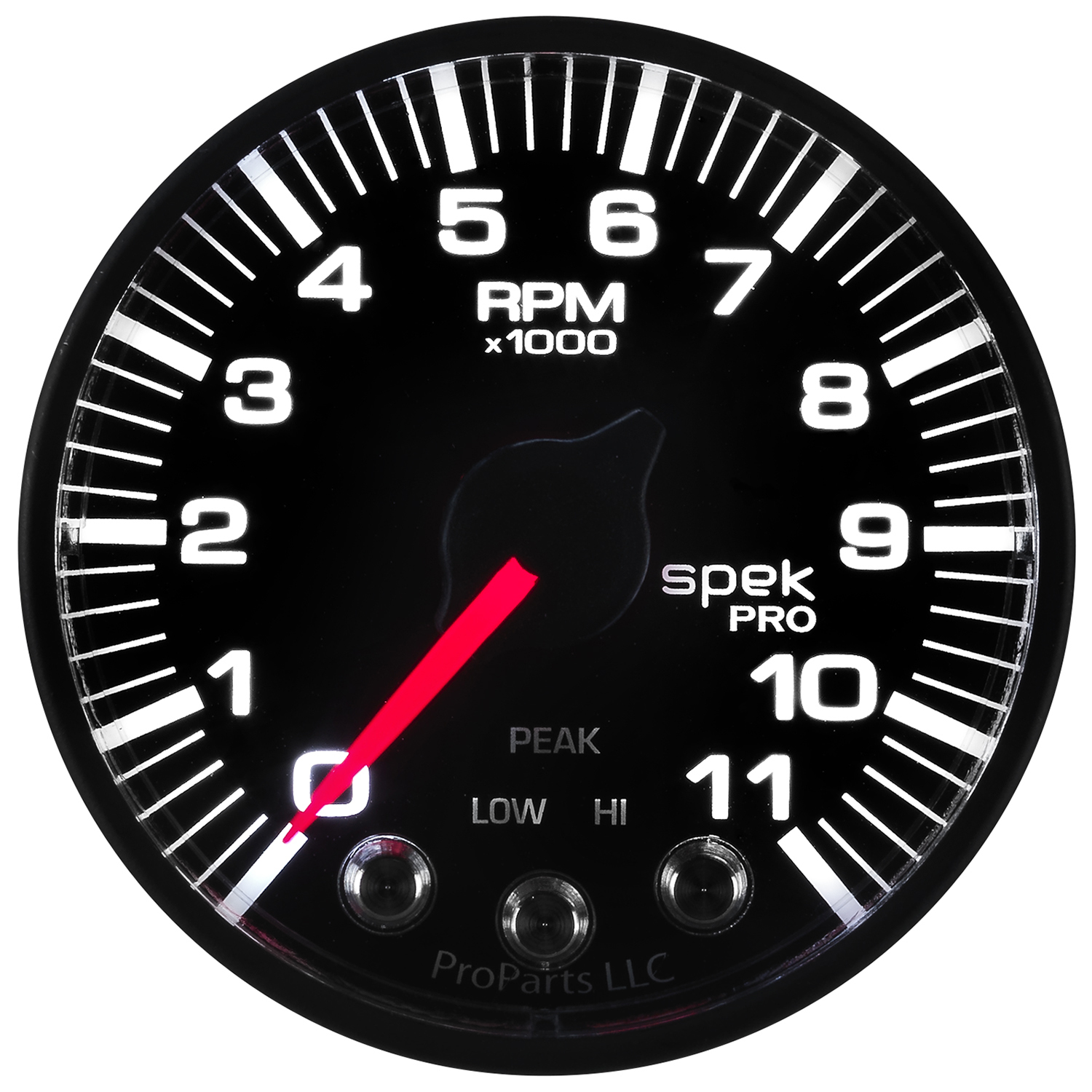 AUTOMETER Tachometer Gauge 2 1/16", 11K RPM, W/ Shift Light & Peak Mem, Black/Black, Spek-Pro - Image 5