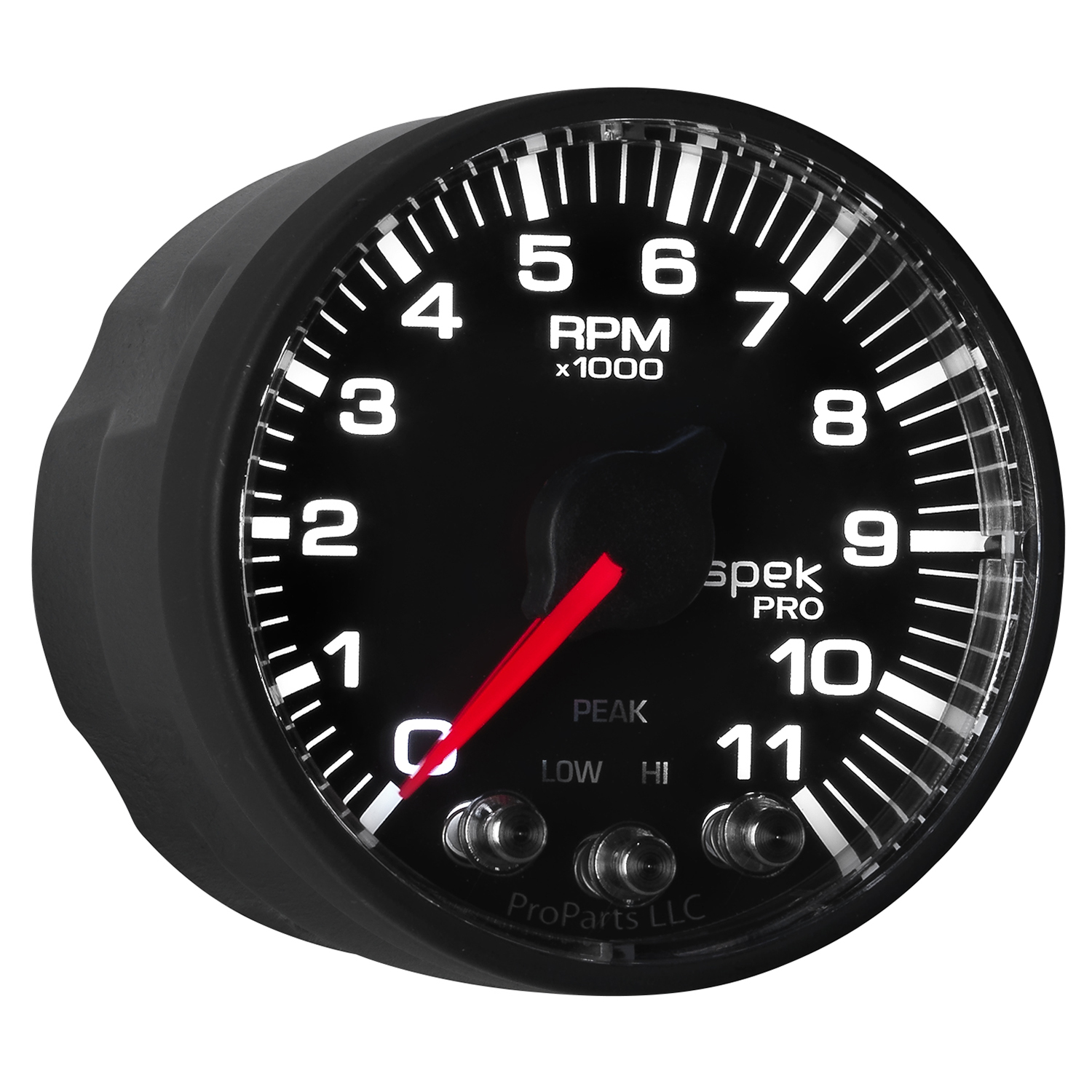 AUTOMETER Tachometer Gauge 2 1/16", 11K RPM, W/ Shift Light & Peak Mem, Black/Black, Spek-Pro - Image 7