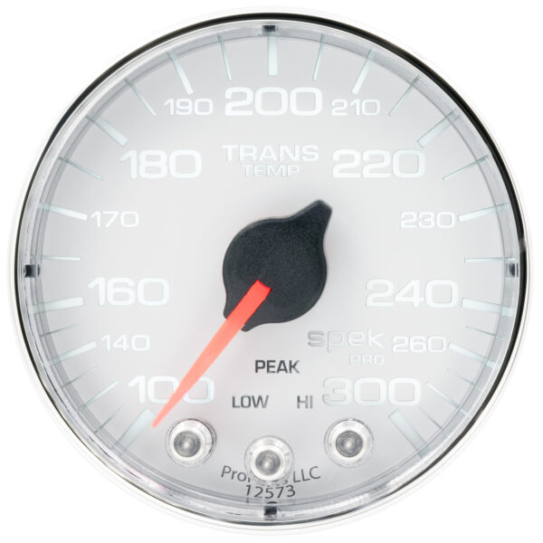 AUTOMETER Transmission Temperature Gauge 2 1/16", 300°f, Stepper Motor W/Pk & Wrn, Wht/Chrm, Spek-Pro - Image 2