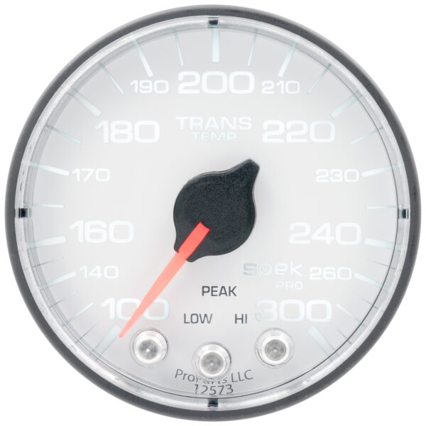 AUTOMETER Transmission Temperature Gauge 2 1/16", 300°f, Stepper Motor W/Pk & Wrn, Wht/Black, Spek-Pro - Image 2
