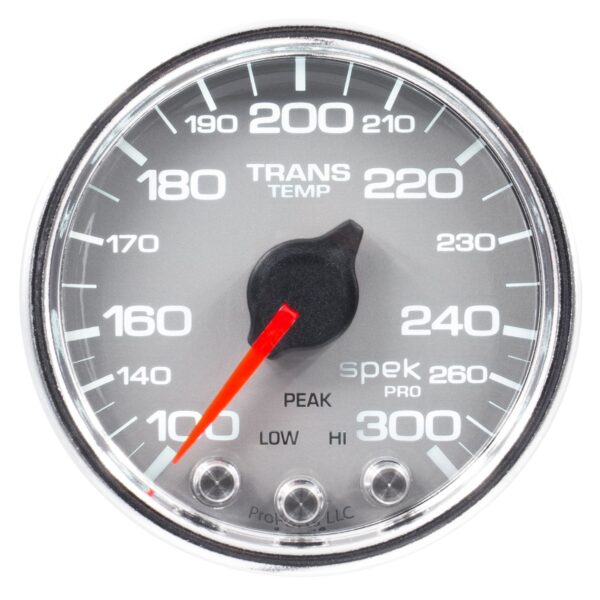 AUTOMETER Transmission Temperature Gauge 2 1/16", 300°f, Stepper Motor W/Pk & Wrn, Slvr/Chrm, Spek-Pro