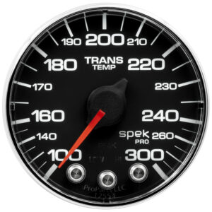 AUTOMETER Transmission Temperature Gauge 2 1/16", 300°f, Stepper Motor W/Pk & Wrn, Black/Chrm, Spek-Pro