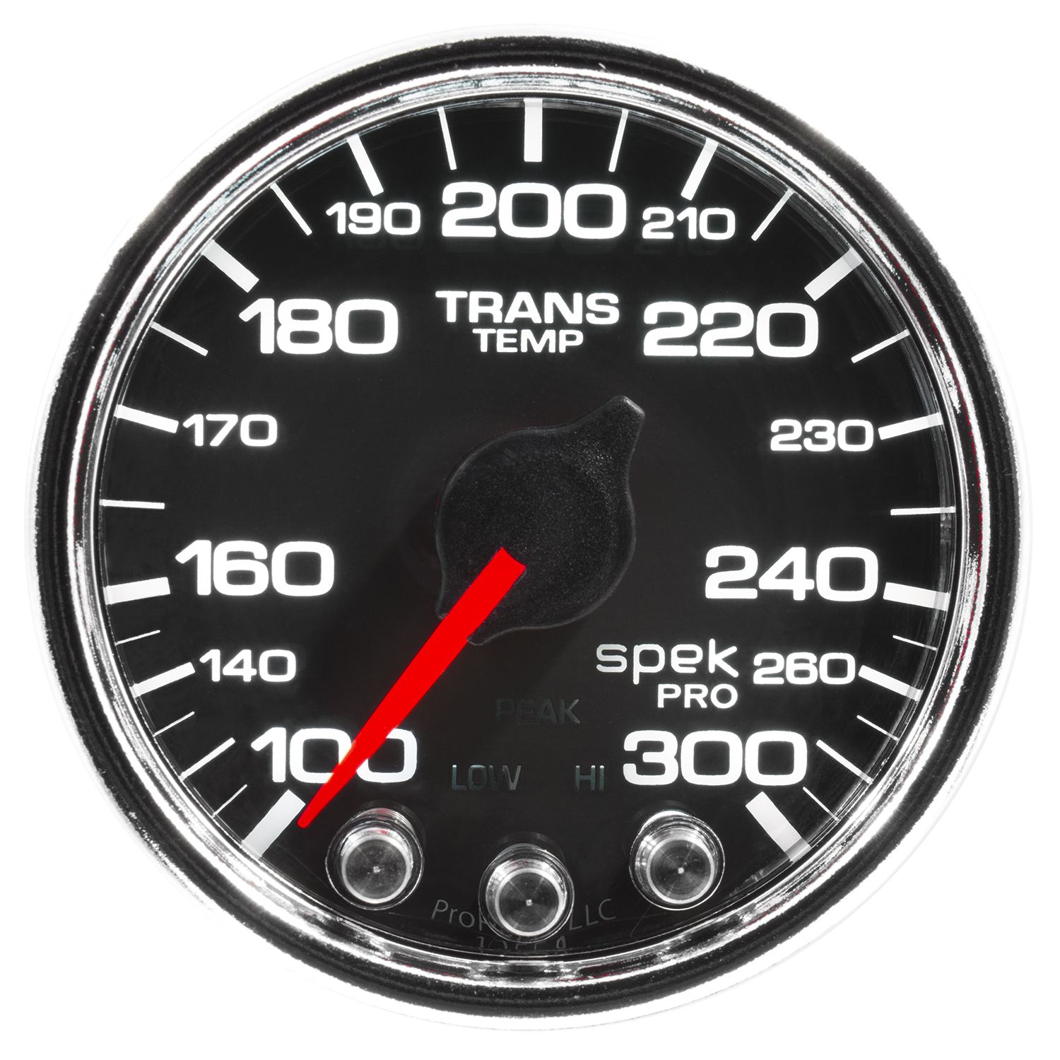 AUTOMETER Transmission Temperature Gauge 2 1/16", 300°f, Stepper Motor W/Pk & Wrn, Black/Chrm, Spek-Pro